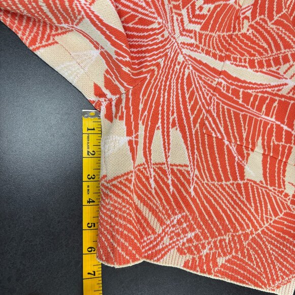 By Egreis Palm Tree Print Shorts Orange & Cream Boho Pull-On with Pockets Medium - Picture 9 of 10